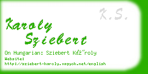 karoly sziebert business card